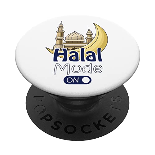 Halal Fasting Mode Ramadan On Cool Islamic fasting Gift Idea PopSockets Swappable PopGrip, Black