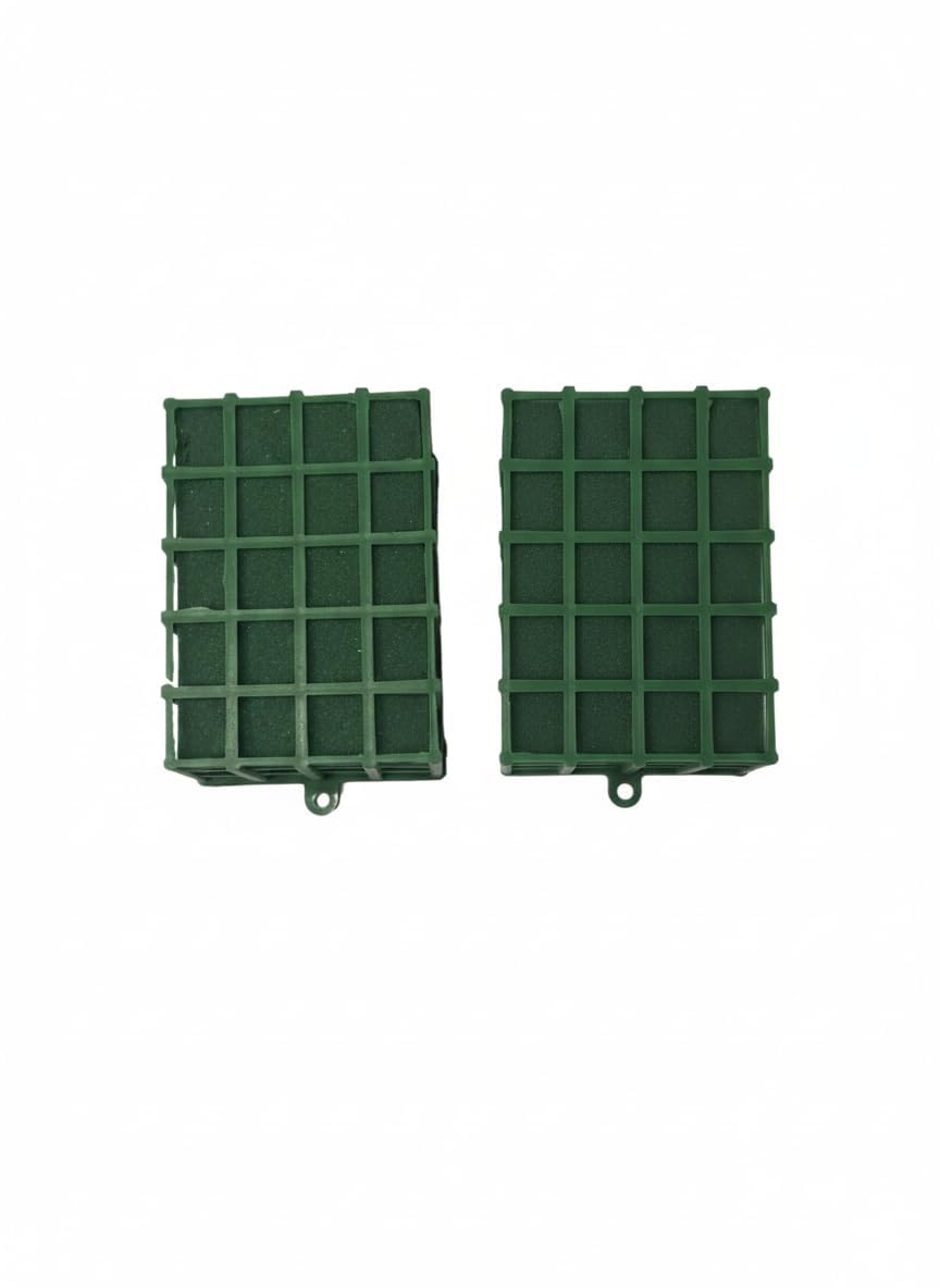 Floral Foam for Flower Decoration on Cars & Walls/DIY Flowers Bouquet (10cmX8cm) Square (Green, 2 pc)-image-47