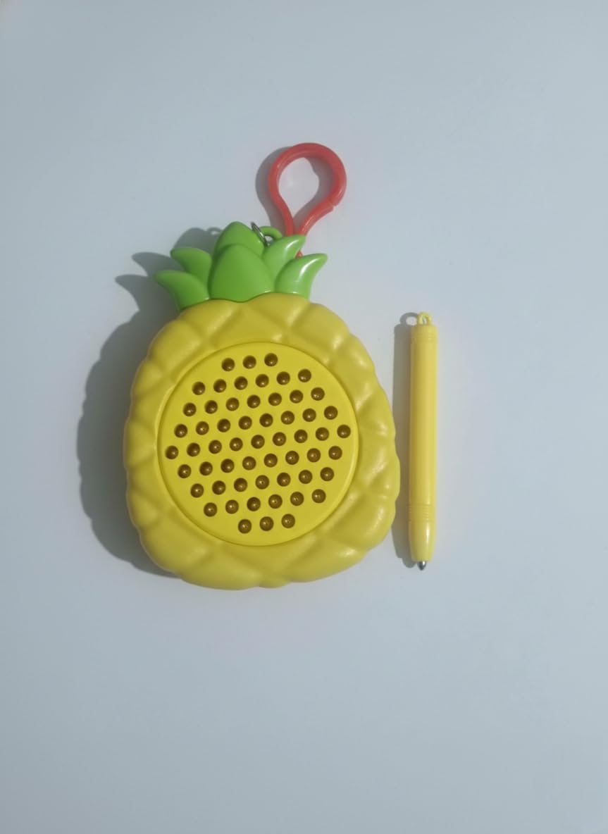 VAAYU-E-STORE Magnetic Drawing Keychain Toy Pineapple Shape Mini Doodle Board Reusable Writing Pad for Kids Travel-Friendly Educational Toy-image-8