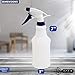 CSBD 16oz Plastic Spray Bottles, Empty and Reusable for Cleaning Solutions, Water, Auto Detailing, or Bathroom and Kitchen, Commercial and Residential, 3 Pack (White/Blue)
