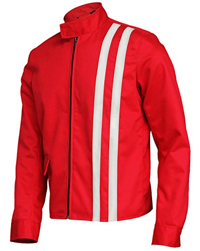 Mens ElvisPresly Rockstar Speed Racer Retro Classic Stripes Motorcycle Jacket - Steve Cotton Biker Jacket Men3