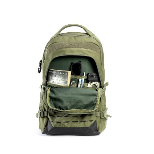 Image of Tripole Falcops 32L Tactical Laptop Backpack with Laser-Cut MOLLE Webbing | Water Repellent | for Daily use, Army, Office & Outdoor | 3 Year Warranty (Olive Green)