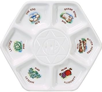 Hexagon Shaped Porcelain Passover Seder Plate