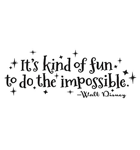 Vertigo Creative Products It's Kind of Fun to Do The Impossible Wall Décor Sticker Vinyl Decal - Walt Disney Quote - 30