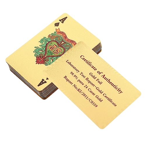 1satz wasserdichte Goldfolie Pokerkarten Für Partyspiele Für Trickspiele Und Outdoor-aktivitäten Langlebig Und Leicht Zu Transportieren