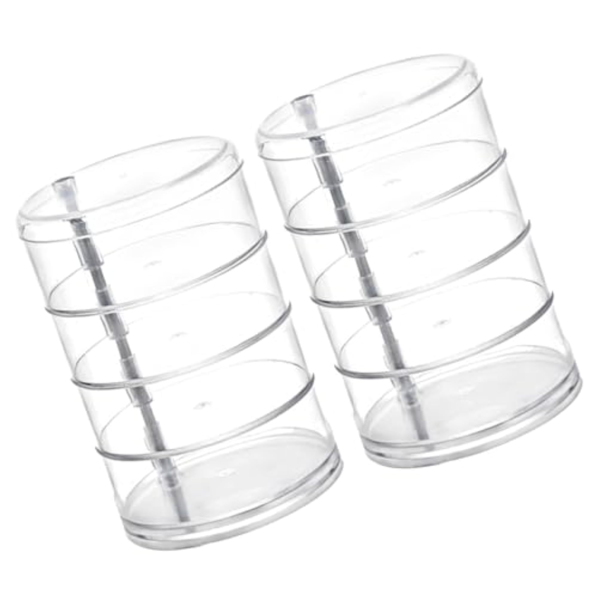 2pcs Transparent Plastic Jewelry Storage Box