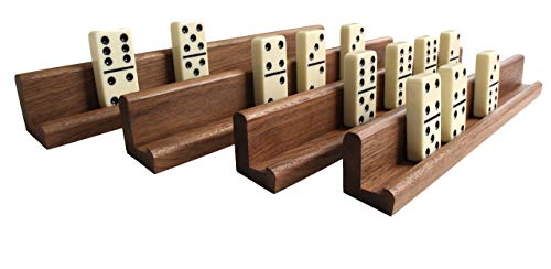 Set de 4 racks para dominó en nogal americano miniatura 4