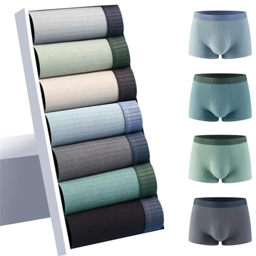 Men's Solid Color Casual Soft And Comfortable Ribbed Boxer Briefs 1 Piece Set2