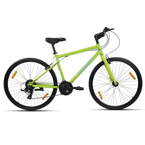 Image of ROADGIANT Retro 700 C | Hy-Bird City Bike | Steel Alloy Frame Bicycle | V- Brakes | 21 Speed Shimano | Rigid Fork | Unisex Bike |for All-Terrain Riding (Matt Green)