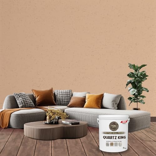 Image of The Decor Co. Marble Texture Wall & Floor Paint with 3D Designer Stone and Granite Luxury Finish Washable Water Resistant Acrylic Emulsion for Interior Exterior Home Decor DIY (1Pc, 4kg, Beige)