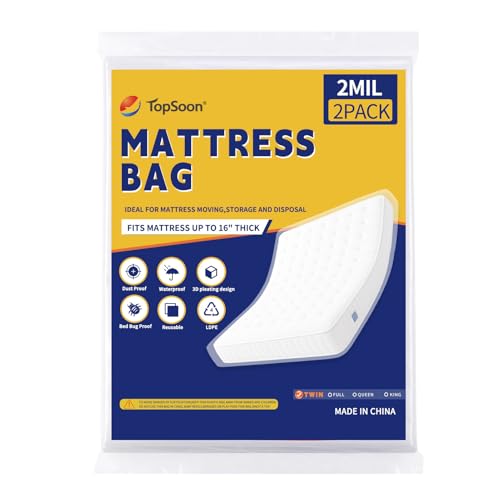 Sacs matelas plastique 2PK twin stockage déménagement
