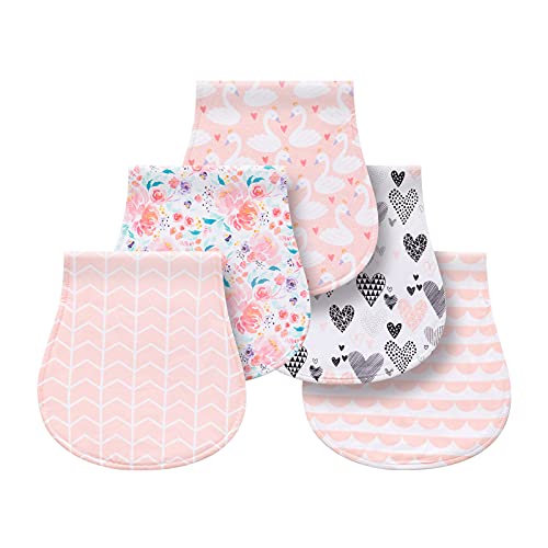 Image of Little Tots Burp Cloths 100% Cotton Baby Burp Set, Absorbent & Soft Burping Cloth Newborn Towel for Newborns & Babies Boys & Girls Unisex 5 Pack (Natural Love)