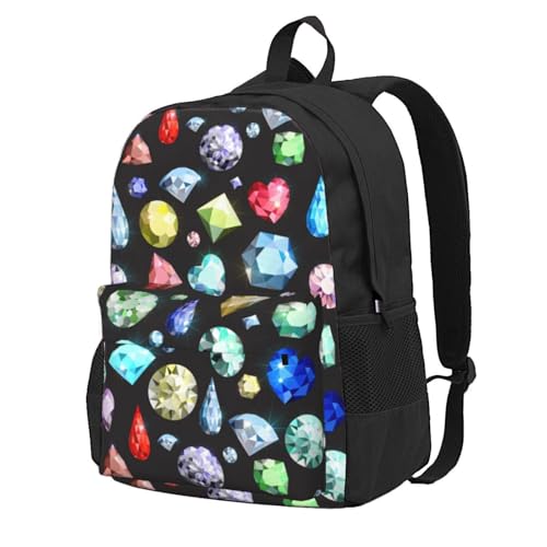 Sac à dos ordinateur portable 15 compartiments anti-désordre à motifs pierres colorées