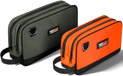 TUFFWORX Tool Bag, Multi-Compartment Storage Pouch, Gray and Orange, 2-Pack