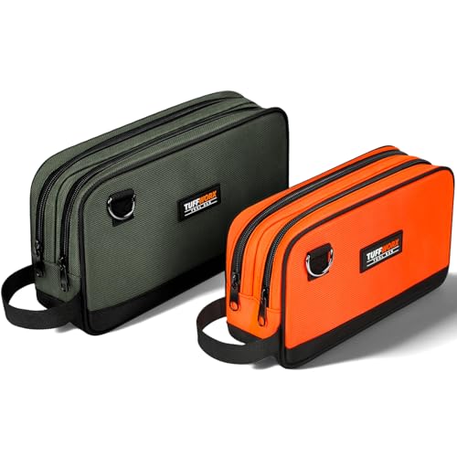 TUFFWORX Tool Bag, Multi-Compartment Storage Pouch, Grey and Orange, 2-Pack