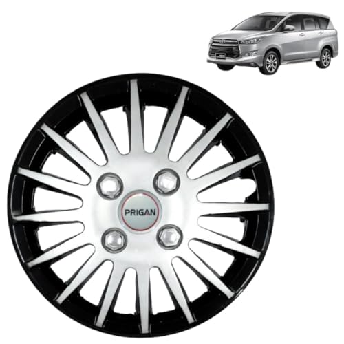 Image of PRIGAN Innova Crysta Black Silver Wheel Cover 16 inch for Innova Crysta (Set of 4 Pcs) (Press Fitting) Model- Camry DC 16
