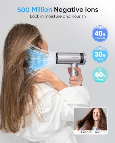 High-Speed Hair Dryer with Diffuser for Fast Drying, Lightweight Design - Suitable for Professionals