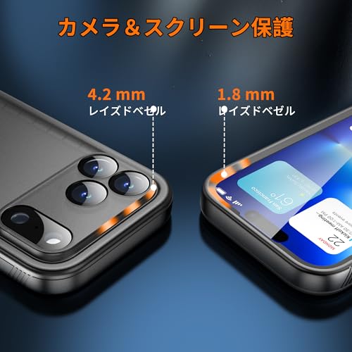 Cozycase iPhone 17 promax用 防水ケース 米軍IP68完全防水防塵 2m耐衝撃 落下全面保護 iphone17promax 携帯ケース 360度フルカバー強化両面前後頑丈ハード 工事 風呂水中撮影海雨高機能手机壳子供充電 あいphone17 promax アイフォン 17promax iPhone Case スマホカバー指紋防止カメラ CZCL-JPWPC-17PM-BK/BK「6.9インチ-黒」 の商品画像 8