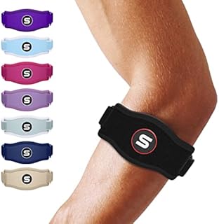 Sleeve Stars Tennis Elbow Brace for Women & Men, Tennis Elbow Strap Tendonitis Arm Band, Counterforce Brace & Elbow Band for Tendon Relief & Support w/ 3 Forearm Straps, Fits 9-23
