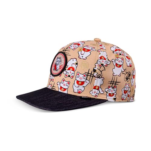Djinns - Kids Lucky Cat Linen (Black) - Snapback Cap Kinder Jungen Baseballcap Hat Kappe Mütze Caps Youth Size