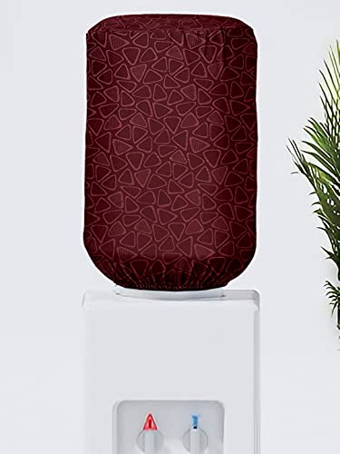 Image of Cortina Self Print Dispenser Cover|Water Can Protectors|Elastic Closure | Polyester Material | Digitally Printed | Heat Resistant | Water-Proof | 45cm x 42cm x 43cm | 20 Liters | Maroon 4