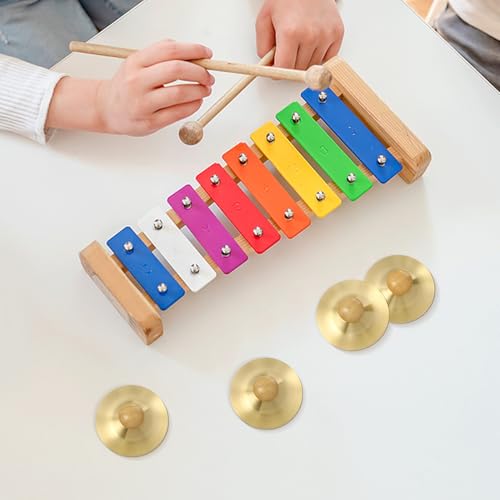 Platillos de mano infantiles con mango de madera para ritmo 7
