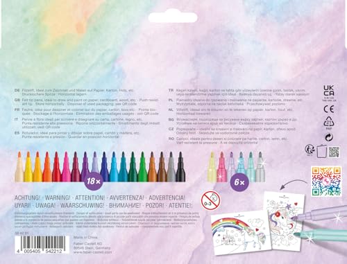 Faber-Castell Fibre-tip pen Castle unicorn 18plus6, multicoloured, 13 count (Pack of 1) - Image 3
