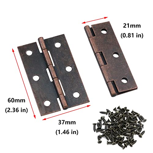 Antrader 12 Pcs Folding Butt Hinge, Cabinet Gate Closet Door Hinge 2-2/5'' Long Home Furniture Hardware With 72Pcs Screws #TOP1