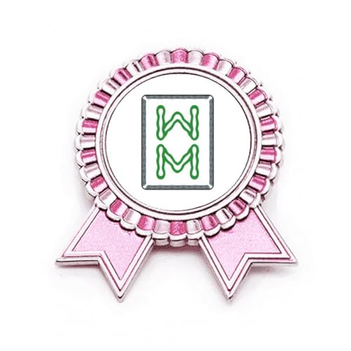Broche Mahjong 8 Carreaux Rose : Le Cadeau Médaille Winner Idéal pour Joueurs