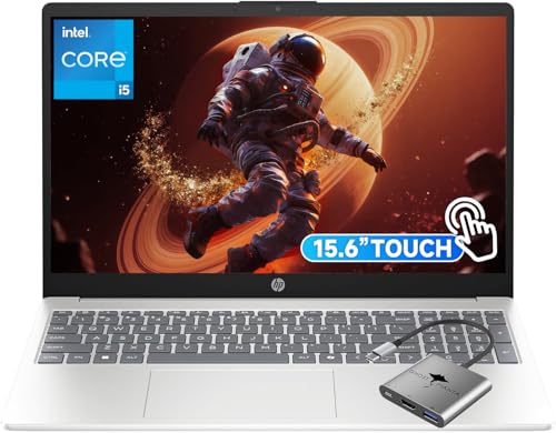 Image of HP 15.6 inch FHD Touchscreen Laptop for Business & Study, Intel Core i5-1334U(Up to 4.6GHz) 32GB RAM 1TB SSD, Win 11 WiFi6 Anti-Glare Windows AI Microsoft Copilot w /GM Accessory