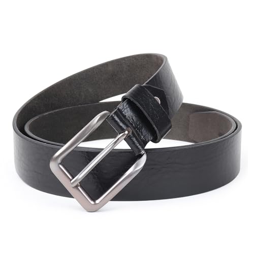 Image of Men's Full Grain Leather Belt (1.5 inch inch) with Durable Metal Buckle for Everyday Formal & Casual Wear Belts in Brand Gift Box ||Color : Black /Brown, Size : 26 to 46||