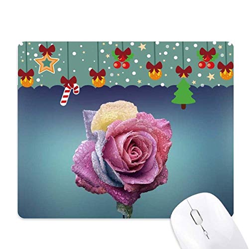 Tapis de souris haut de gamme en caoutchouc rose foncé et imprimé roses