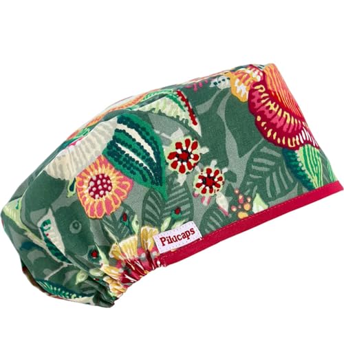Pilucaps, Gorro Quirófano Pelo Largo modelo PASION Unisex ajustable con goma para mujer y hombre 100% algodón C5-6KQ4-P76R