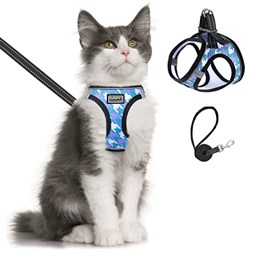 Cat Harness And Leash Set For Walking Cat Soft Mesh Harness Adjustable Cat Vest Harness With Reflective Strap Comfort Fit For Pet Kitten Puppy #TOP7