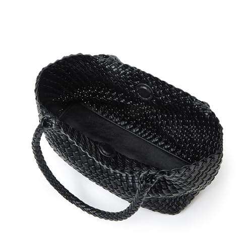 Bolso tote tejido para mujer con cartera miniatura 4