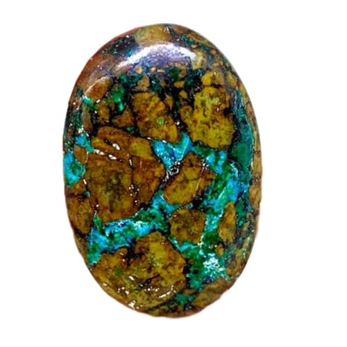 Cabochon azurite malachite naturelle 40x25mm dos plat pour réussir facilement vos bijoux DIY