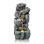 Outdoor Floor Rock Water Fountain for Garden or Patio 4-Tiered Outdoor Freestanding Fountains with Natural Stone Look, Light Gray with LED Lights