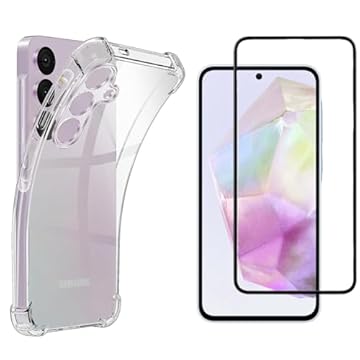 Kit Capa Capinha Para Samsung Galaxy A35 Case Air Anti Impacto Transparente + Película De Vidro Temperado 3d Full Cover (Transparente + Vidro 3d)