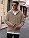 Herberton Men Plain Fashion Coat Loose Cozy Hoody Kangaroo Pocket Heavy Corduroy Pocket Casual Fall Hoodie Khaki S