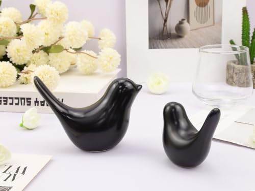 Estatuas pequeñas de pájaros negro estilo moderno para decoración miniatura 5