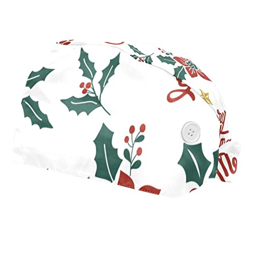 Chapeaux de travail Noël 2 pièces unisexe imprimé floral pour homme et femme
