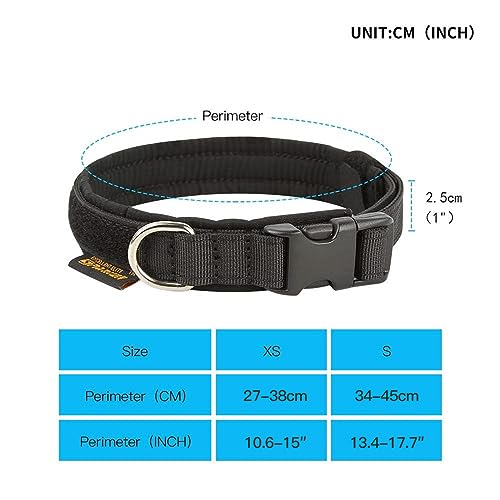 Collar de nylon para cachorro ajustable y acolchado negro S miniatura 2