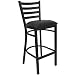 Flash Furniture HERCULES Series Black Ladder Back Metal Restaurant Barstool - Black Vinyl Seat