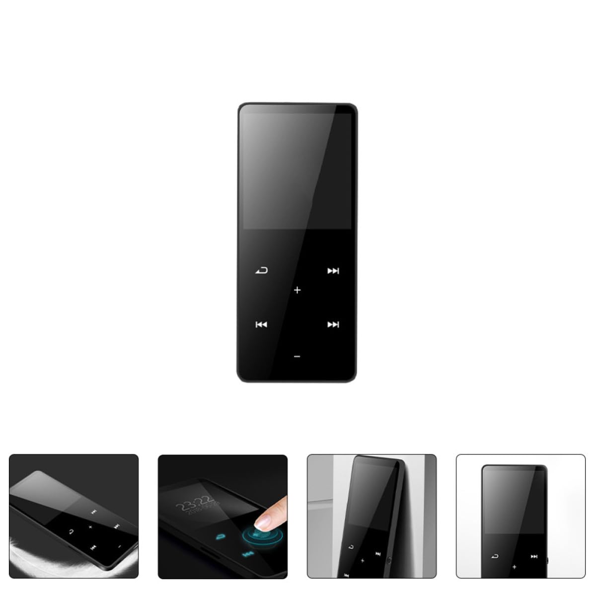 Homoyoyo Reproductor de Mp3 sin Pérdida Reproductor de Música sin Pérdida 16 GB, Inalámbrico, Pantalla de 1,8 Pulgadas, Abs, Negro, Soporta Formatos de Vídeo, para Llevar en Bolso y Hacer
