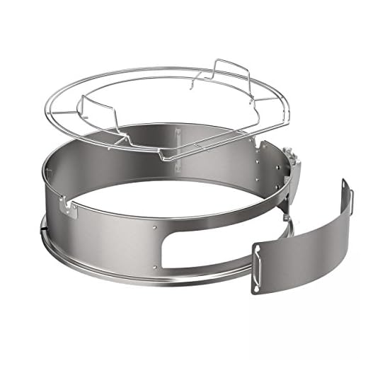 Meateor Pizzaring, verwandelt einen normalen Kugelgrill in einen Pizzaofen, mit integriertem Thermometer, inkl. Pizzaschaufel und Pizzastein für besonders knusprigen Boden, Ring verstellbar 5 RÖSLE Gourmetring/Pizzaring, Hochwertiger Edelstahlring für Drehspieß und Zubereitung von Pizzas, geeignet für RÖSLE Kugelgrill No.1 F60/F60 AIR/F60 Sport/G60