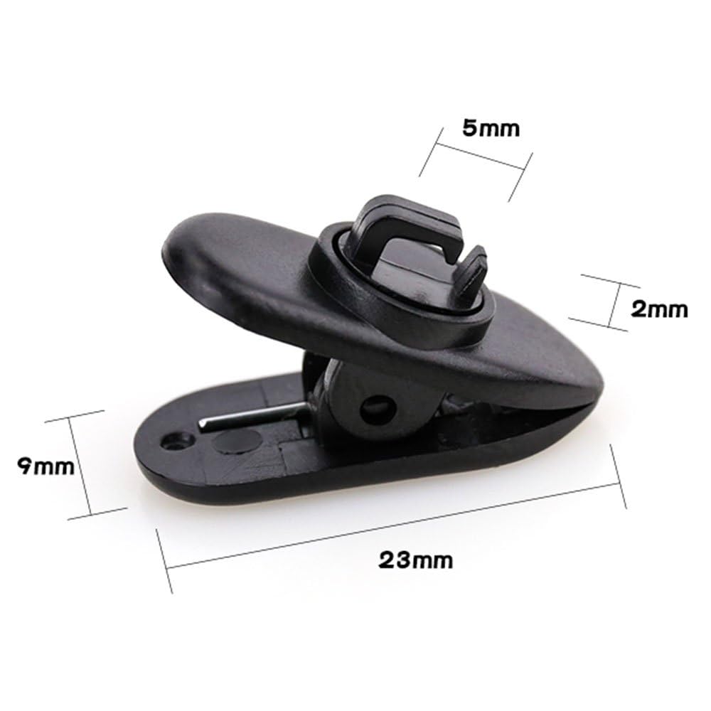 YUANQIAN 360-Degree Rotatable Earphone Wire Clips - Multipurpose Headphone Cable Clothing Clips in Black & White - 20-Pack