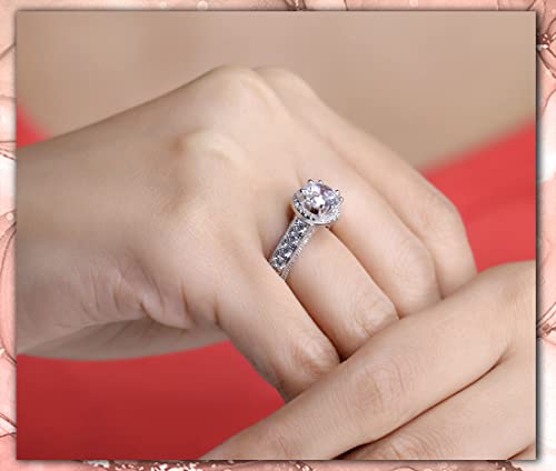 Dazzlingrock Collection 10K Solid Gold Round White Cubic Zirconia CZ Womens Bridal Engagement Ring2