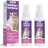 RUAKPL Cat Calming Spray 60 ML 2 Pack Calming Solution for Cats Cat Pheromone Spray Reduces Stress Anxiety Scratching Calming Spray for Cats Good for Home Travel Cat Pheromones Calming Spray