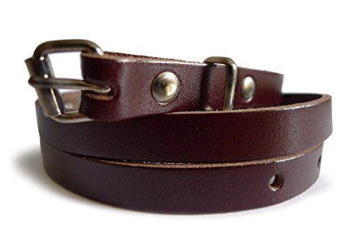 Plain Dark Burgundy Real Leather Women Belt - Red Belt