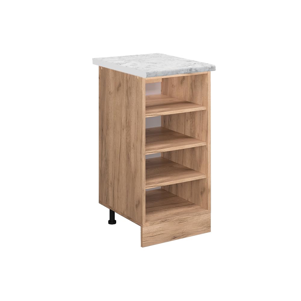 Vicco Kitchen shelf Raul, Goldkraft oak, 40 cm, WT Marble, for flexible combination within modular kitchen systems